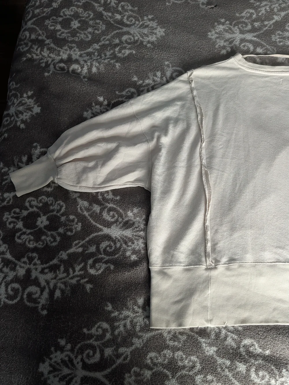 Free People Cream Camden Sweatshirt with Brown Highland Cow Graphic